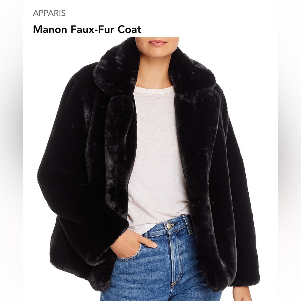 Apparis Manon Oversized Faux Fur Coat size small